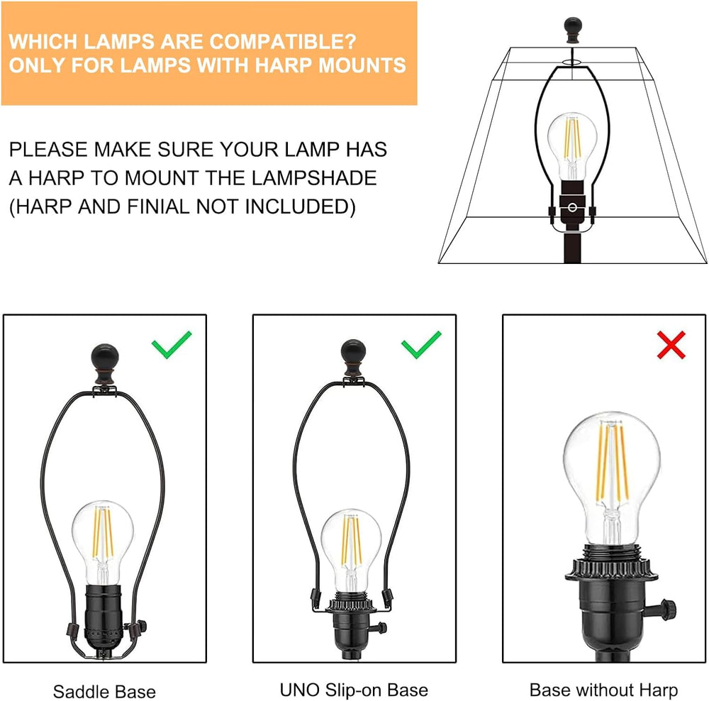 Lamp Shades Set of 2, 8''x8''Top, 13''x13''Bo...
