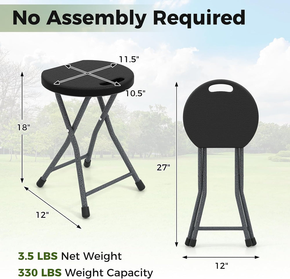 Giantex Folding Stool, 18” Height Foldable Bar Stools, Portable Folding Chair...