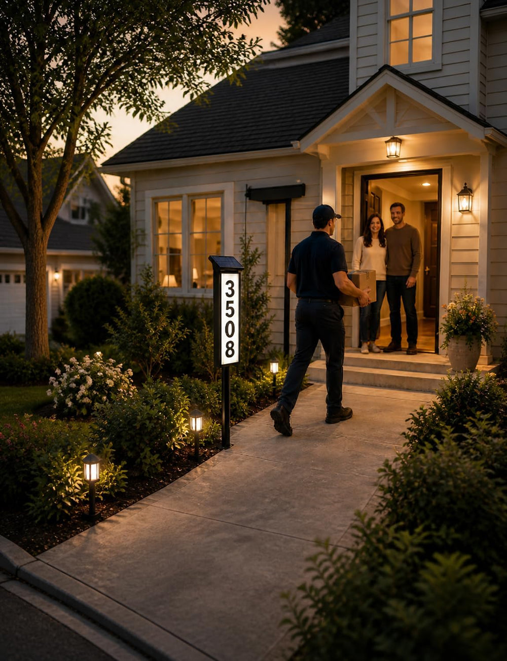 Yeelight Solar Address Sign, House Number for Outside Waterproof, 3-Color LED...