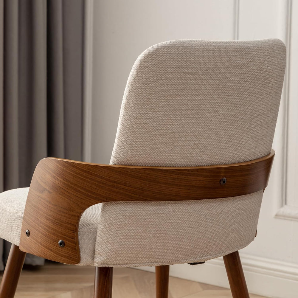 Dining Room Chairs,Mid Century Modern Kitchen Chairs,Upholstered Beige Fabric...