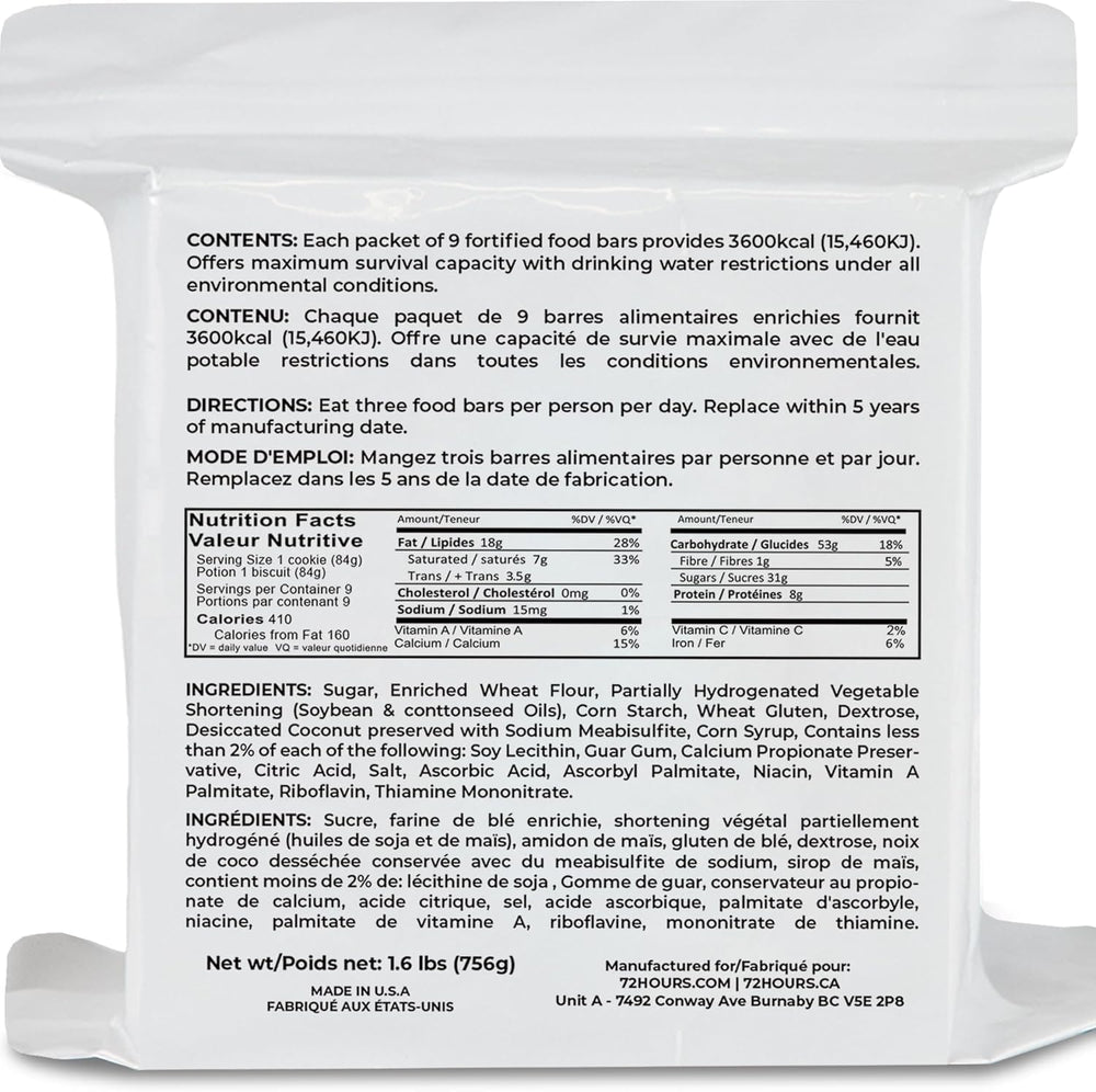 72 HRS Food Rations, Emergency Food Rations, Rations Emergency 3600 Calories ...