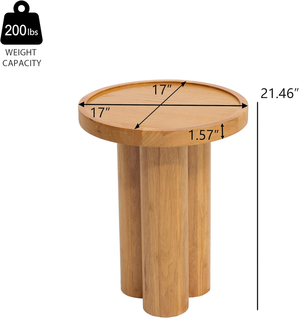 Christopher Knight Home Benny Round Solid Wood End Table, Wooden Side Table w...