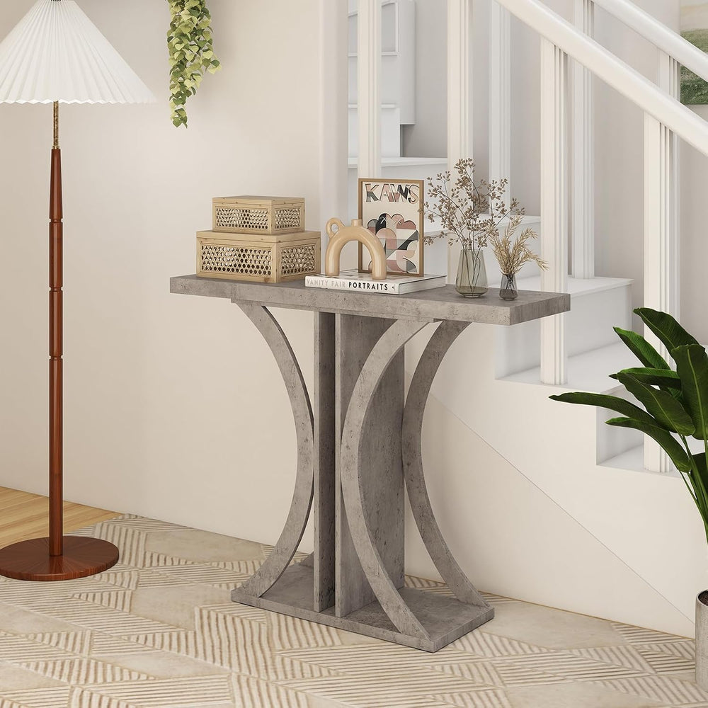 GIANTEX 40" Narrow Console Table, Industrial T-Shaped Entryway Table | S...
