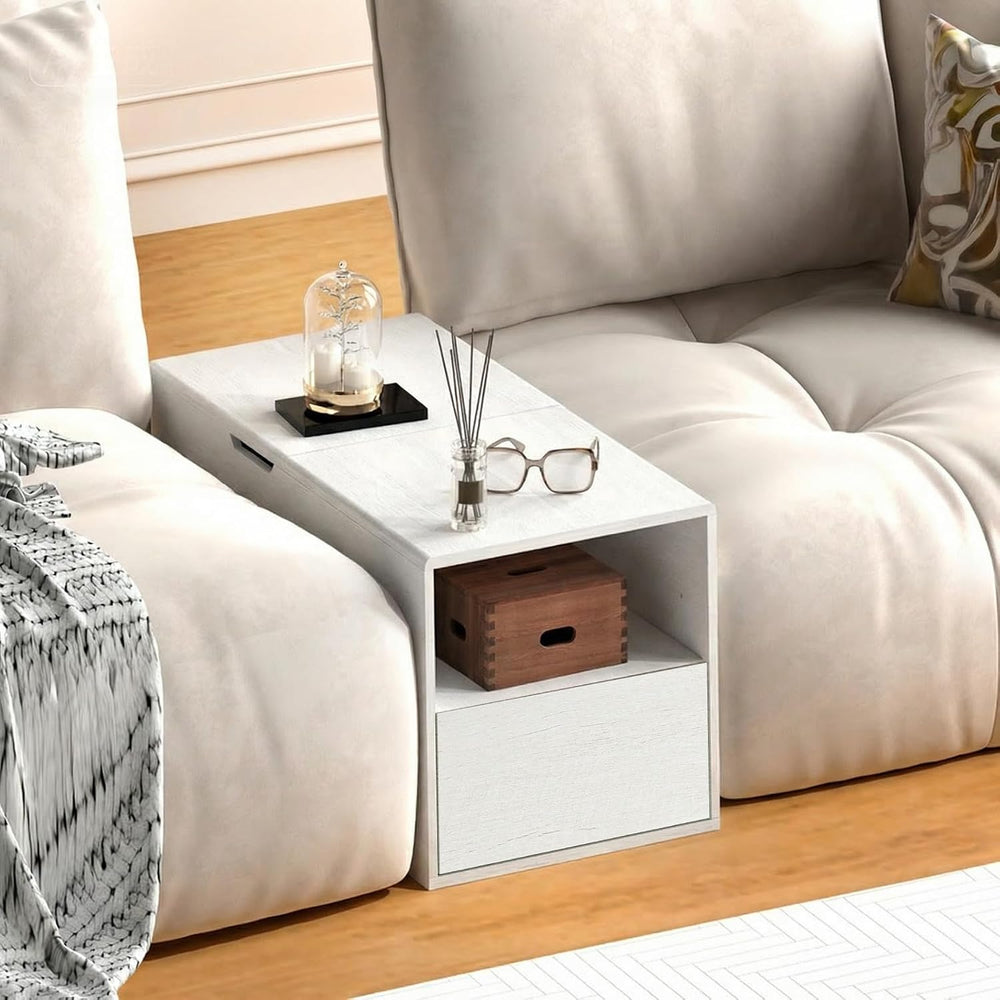 Rresyet Modular Sofa Console with Storage, Adjustable Height Side Table with ...