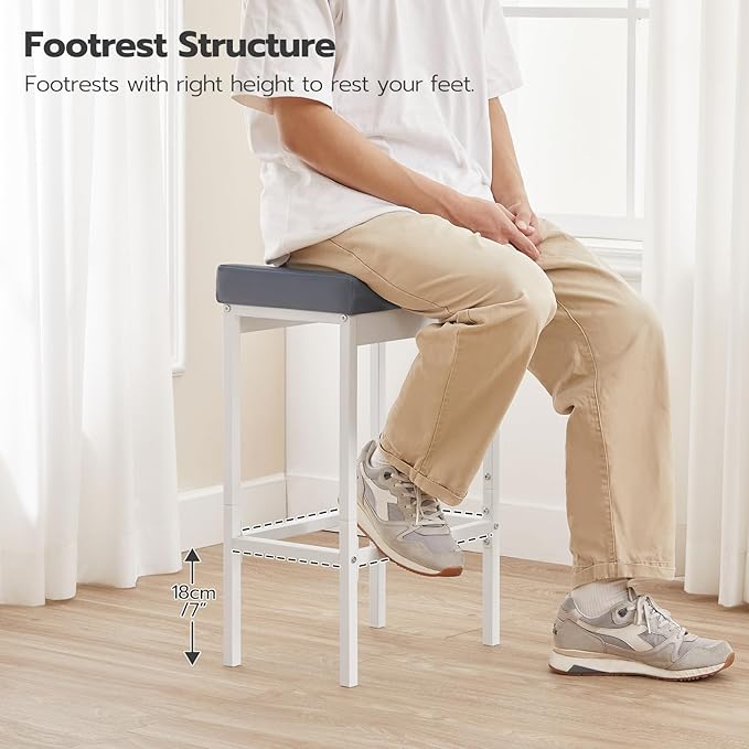 HOOBRO Bar Stools, 24.8-Inch Height Stools, Breakfast Bar Stools, Kitchen Bar...