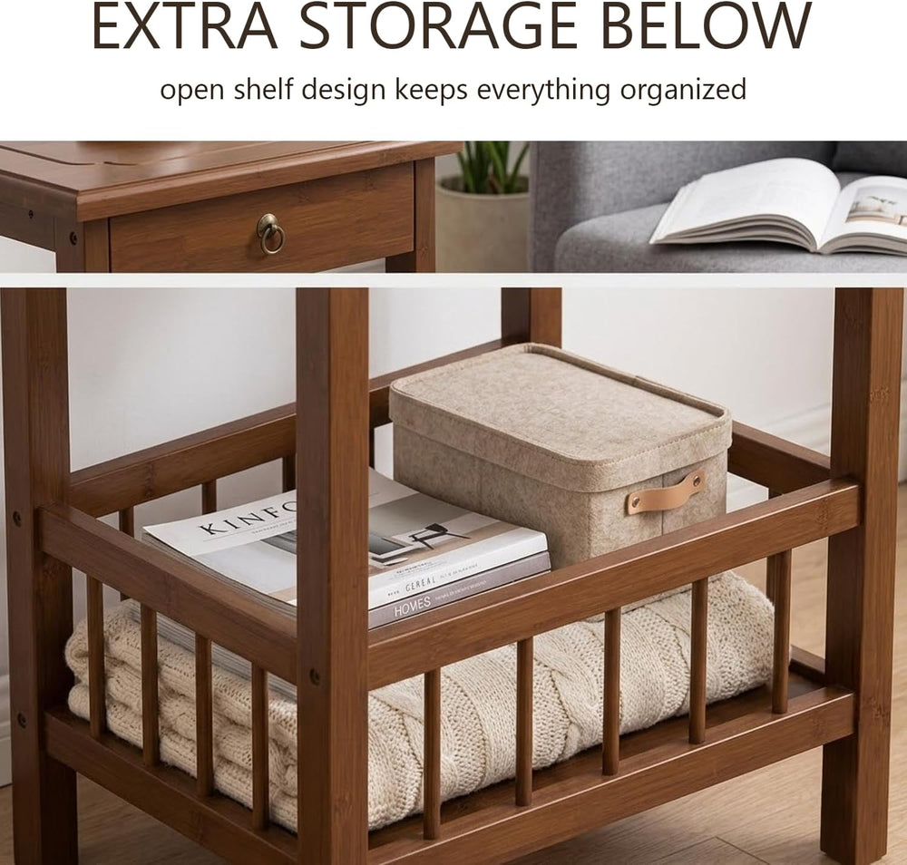 YUNMUARY-End Tables Living Room,Sofa Table, Farmhouse Side Table with Drawers...