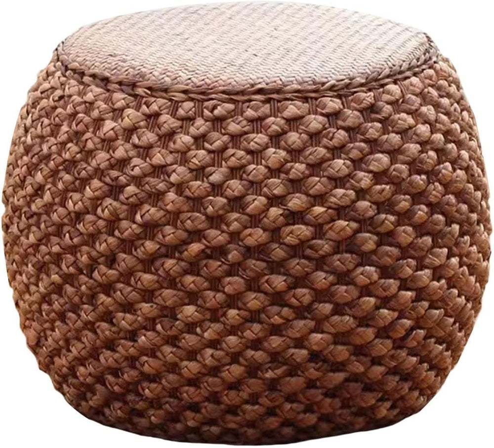 Small Round Ottoman Footrest Stool with Cushion Boho Decorative Accent Seat f...
