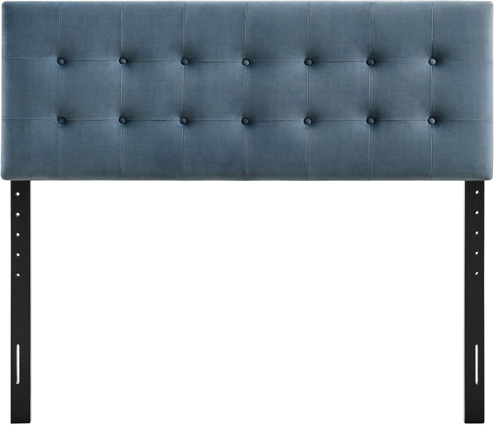 Modway Emily King Size Performance Velvet Headboard in Cadet Blue - Stain-Res...