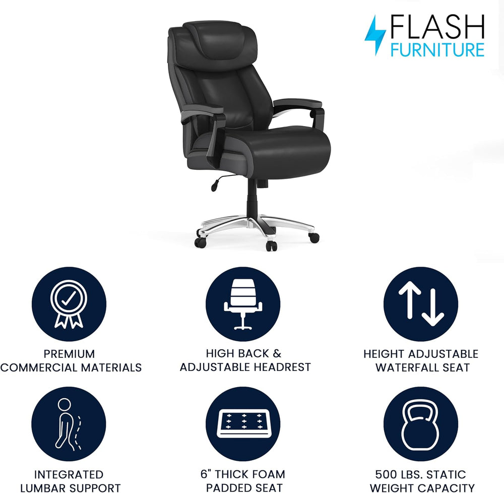 Flash Furniture Hercules Series High-Back Swivel LeatherSoft Office Chair, Er...