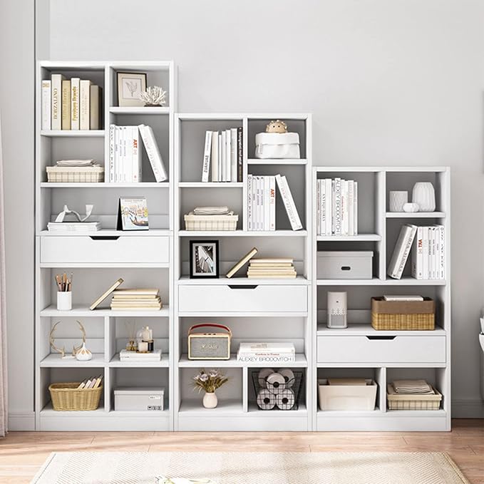 IOTXY Wooden Open Shelf Bookcase - 51 Inches Height Freestanding Display Stor...
