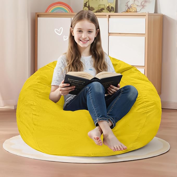 Homguava 2FT Bean Bag Chair: 2' Bean Bags with Memory Foam Filled,Comfy B...