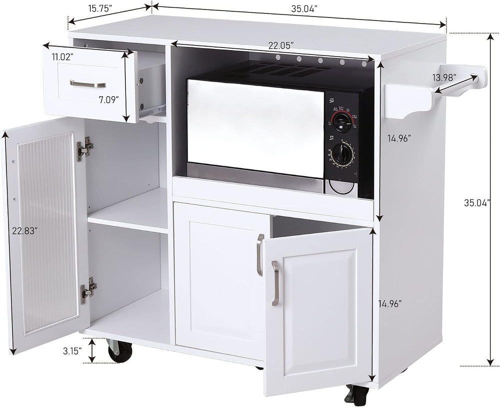 PHI VILLA Microwave Stand Cart with Wheels