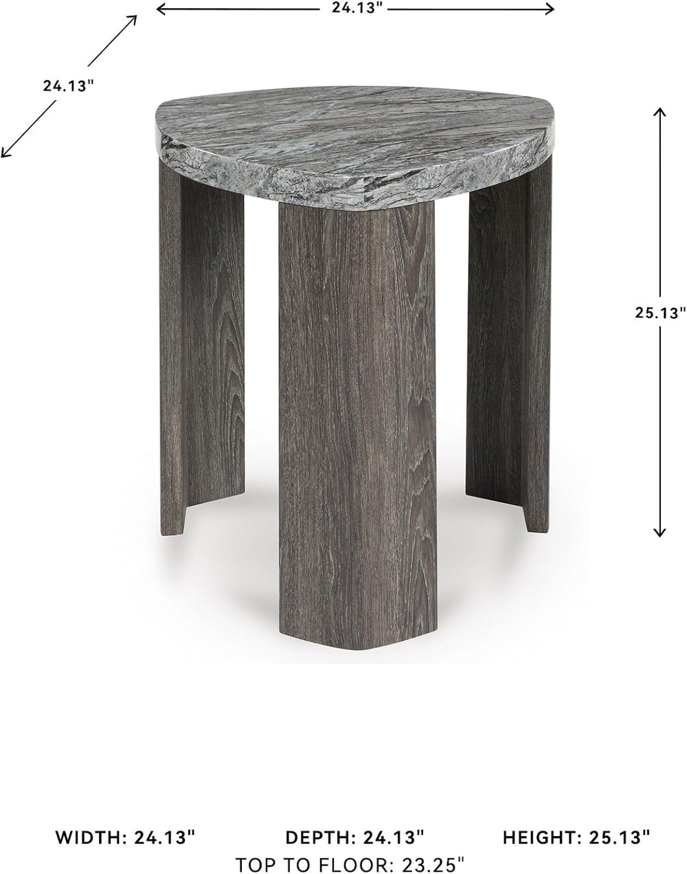 Signature Design by Ashley Surmour Contemporary End Table with Faux Marble To...