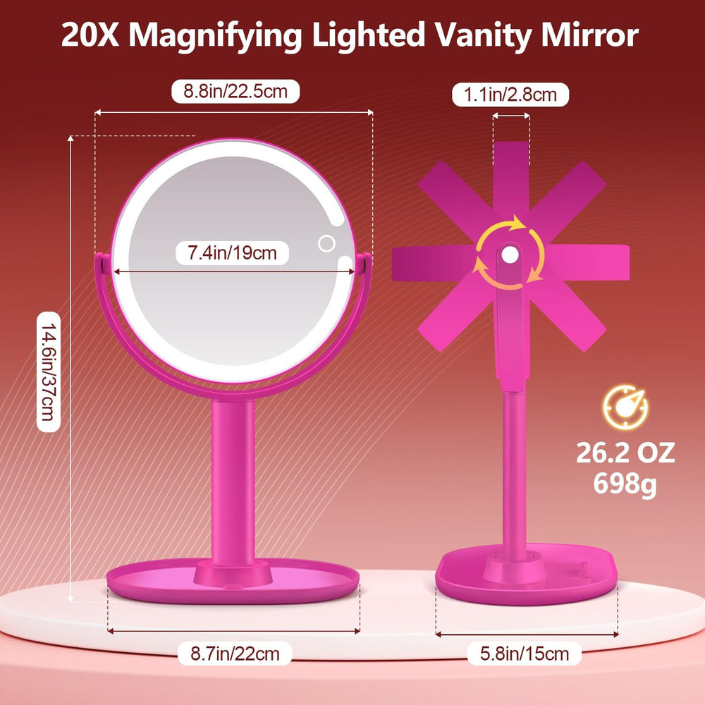 MIYADIVA Makeup Mirror with Lights, 20X Magnifying Mirror with Light and Touc...