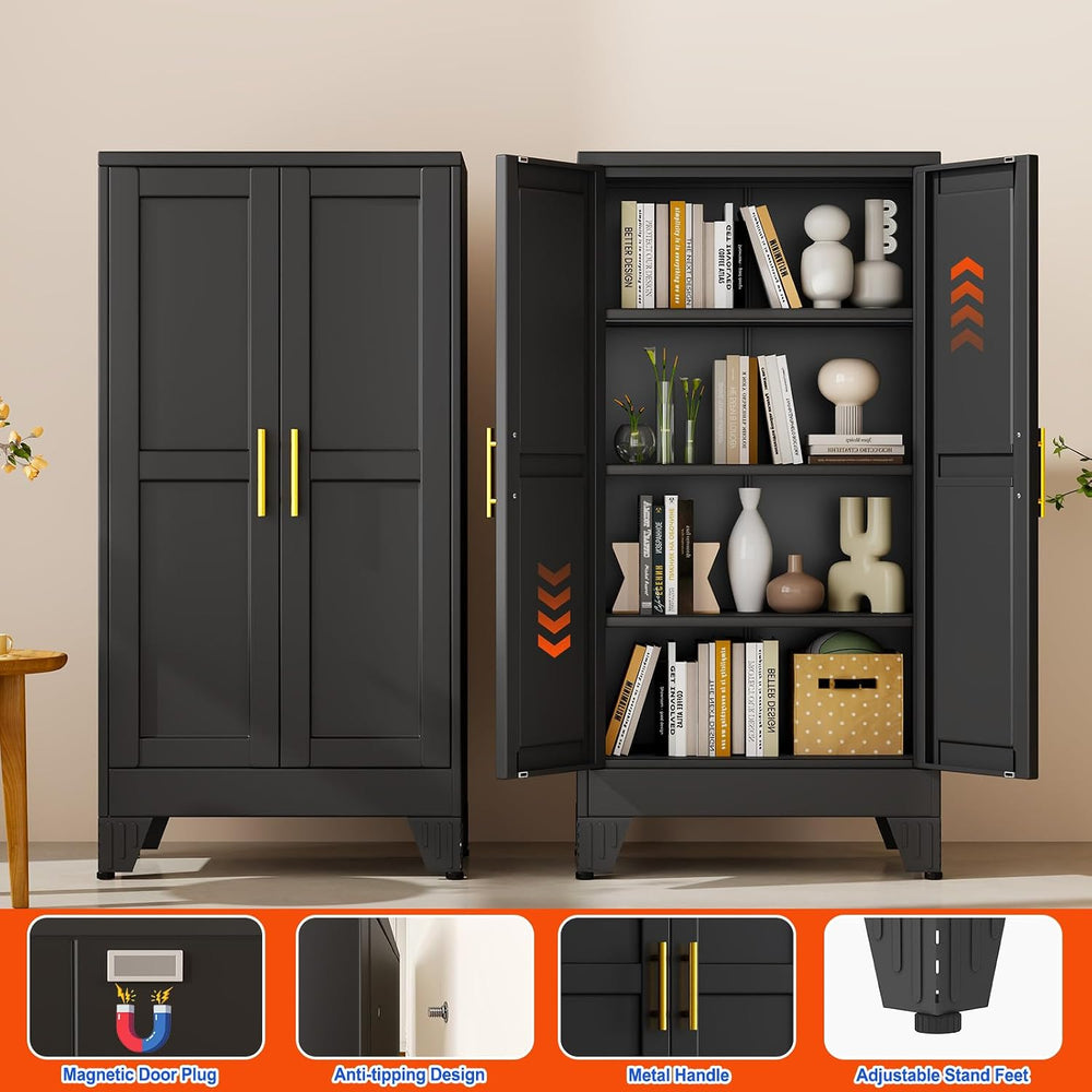 GAIOUS 47.2'' Tall Metal Garage Storage Cabinet,File Cabinet with Doo...