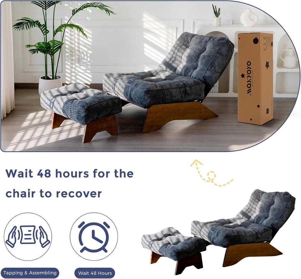 MAXYOYO Accent Chair with Ottoman, Lounge Chair with Adjustable Backrest | Tu...