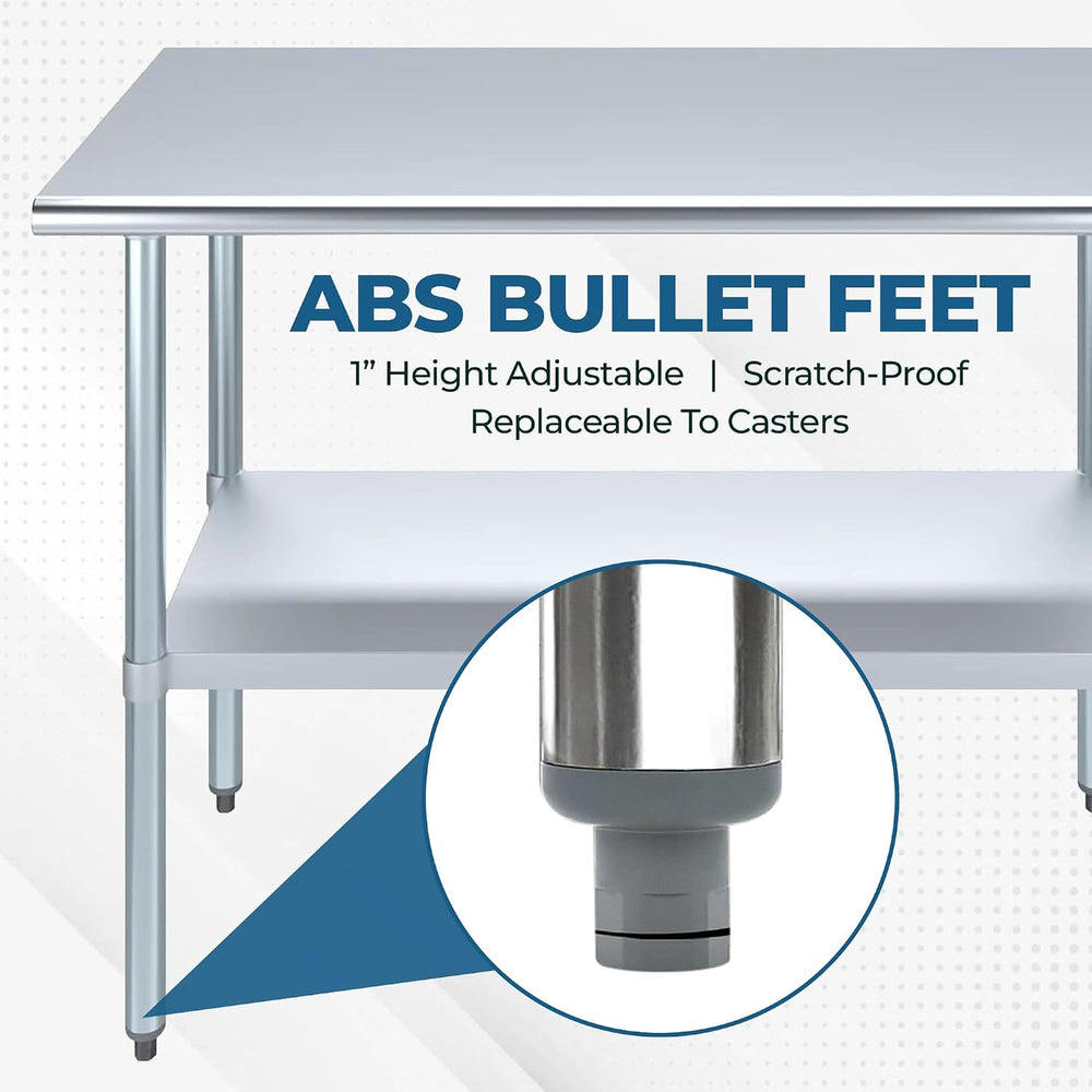 14" x 36" Stainless Steel Prep Table โ NSF Certified Heavy Duty Wor...