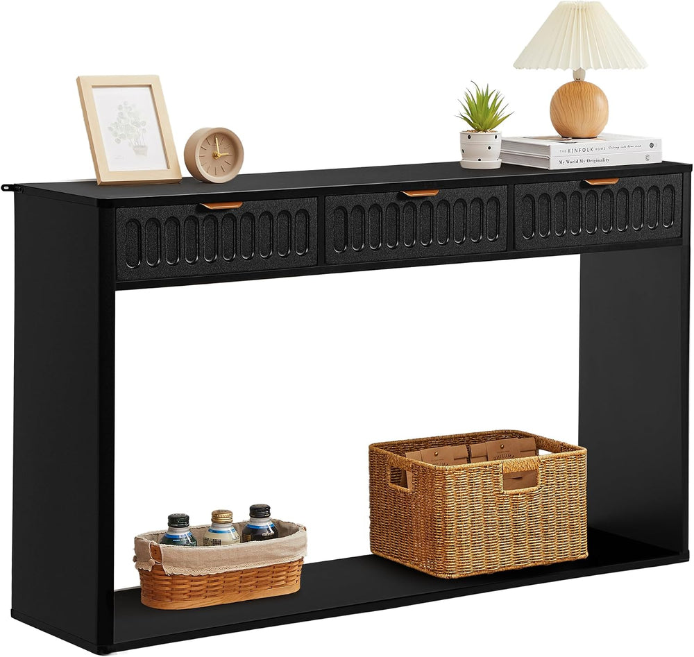 Entryway Table with Storage, Narrow Console Table with 3 Drawers, 51.18' ...