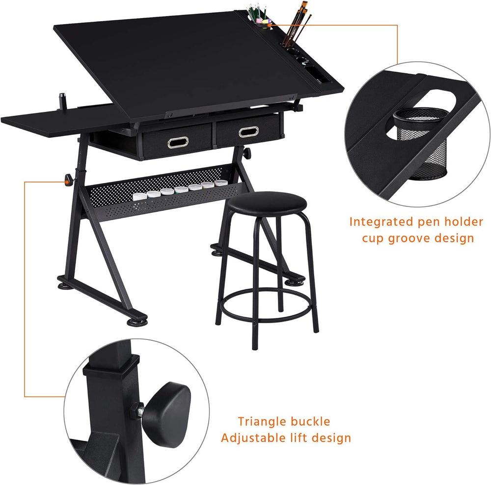 Topeakmart Drafting Table for Artists, Height Adjustable Drawing Draft Desk, ...