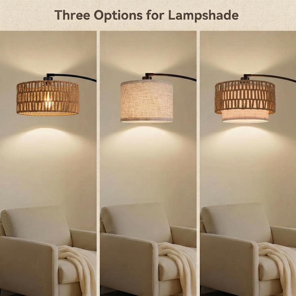 Arc Floor Lamp for Living Room with 12W Bulb,61.5"-71.5" Height Adj...