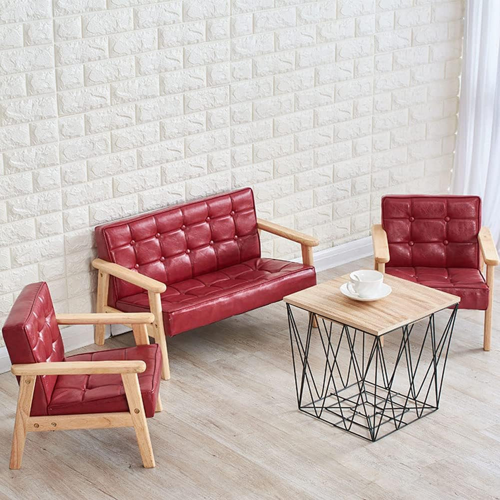 Sofa Chair: Solid Wood Arm & PU Leather Fabric Seating Chair Photography ...