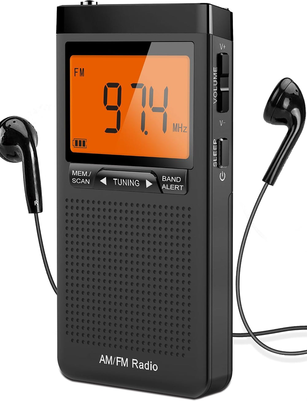 AM FM Portable Radio Battery Operated by 2 AAA Batteries