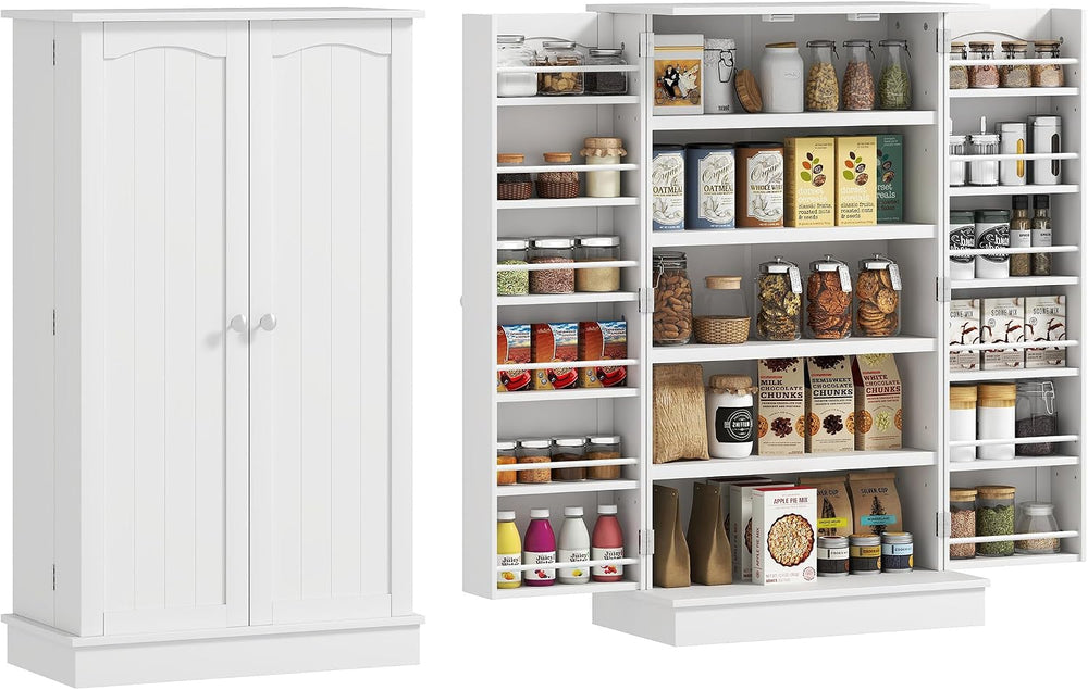 HOMCOM 41" Kitchen Pantry Storage Cabinet, Freestanding Kitchen Cabinet ...