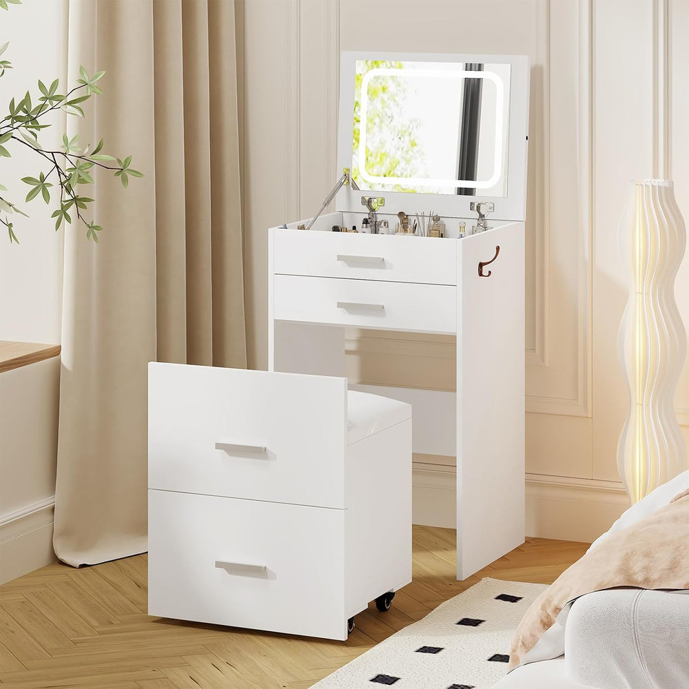 Airynee 3 in 1 Vanity, Compact Vanity with 3 Drawers | Makeup Desk with Flip-...