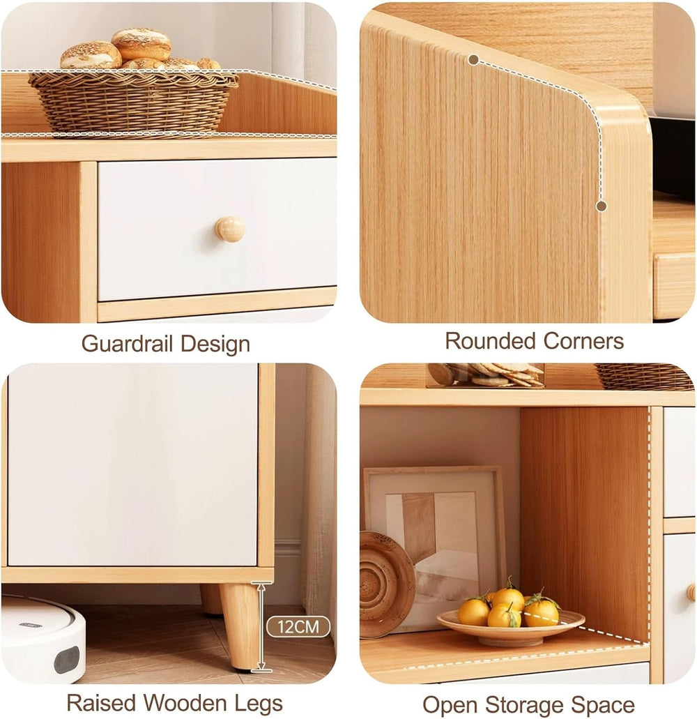 Kitchen Pantry Storage Cabinet with 4 Doors and Adjustable Shelves, Pantry St...