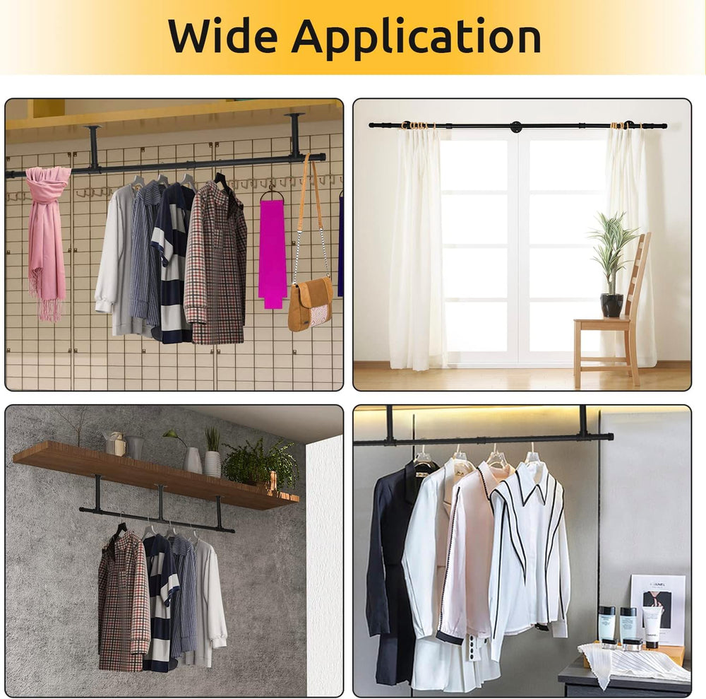 Oroonoko 72" Wall Mounted Clothes Rack, Closet Rods for Hanging Clothes