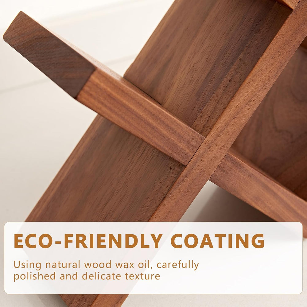 Solid Oak Wine Rack Countertop, 4 Bottle Tabletop Wine Holder - No Assembly F...