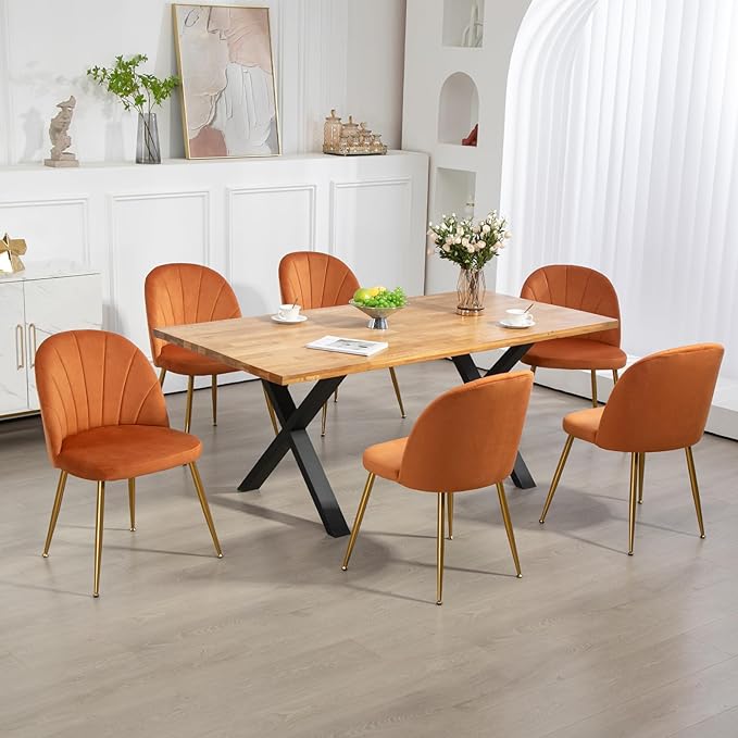 Velvet Dining Chairs Set of 4, Upholstered Mid Century Modern Dining Chairs, ...