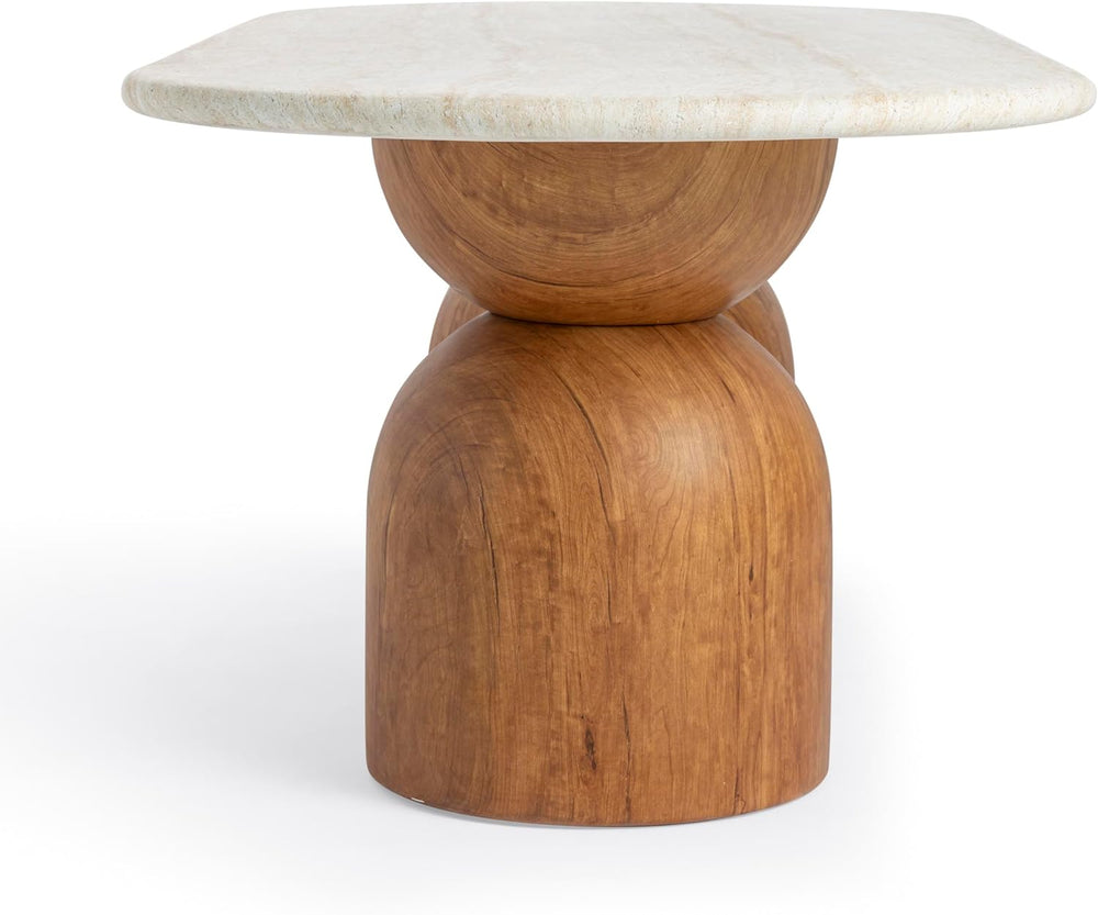 Tov Furniture Cynthia Travertine Concrete Indoor/Outdoor 87" Long Dining...