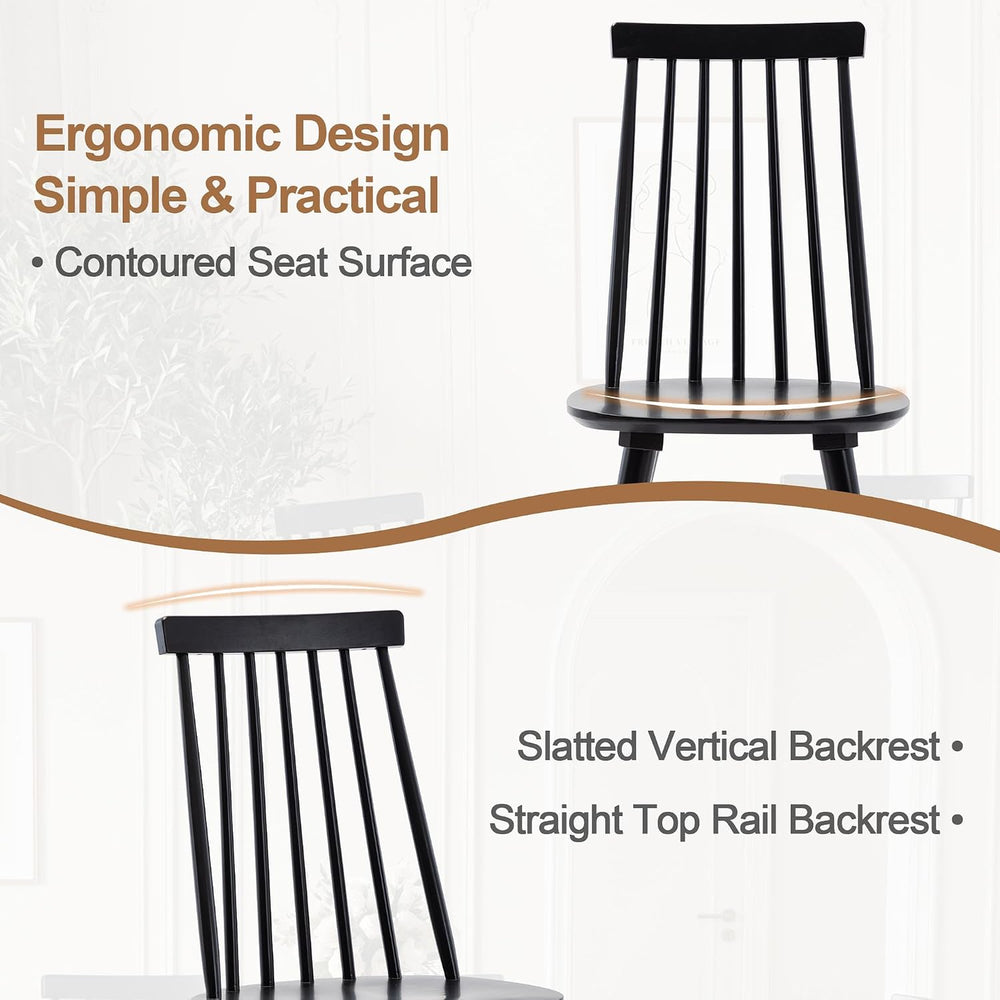 DUHOME Windsor Dining Chairs Set of 6 Wood Dining Room Chair Slat Back Kitche...