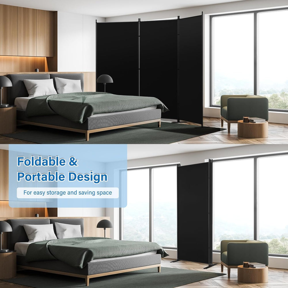 AKTOP 3 Panel Room Divider 6FT – 103" W x 70" H Folding Privacy Scr...