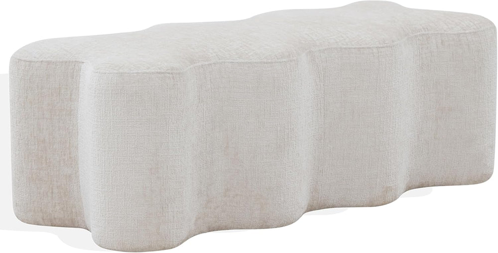 SAFAVIEH Couture Collection Jacqualessa Cream Chenille Bench (Fully Assembled)