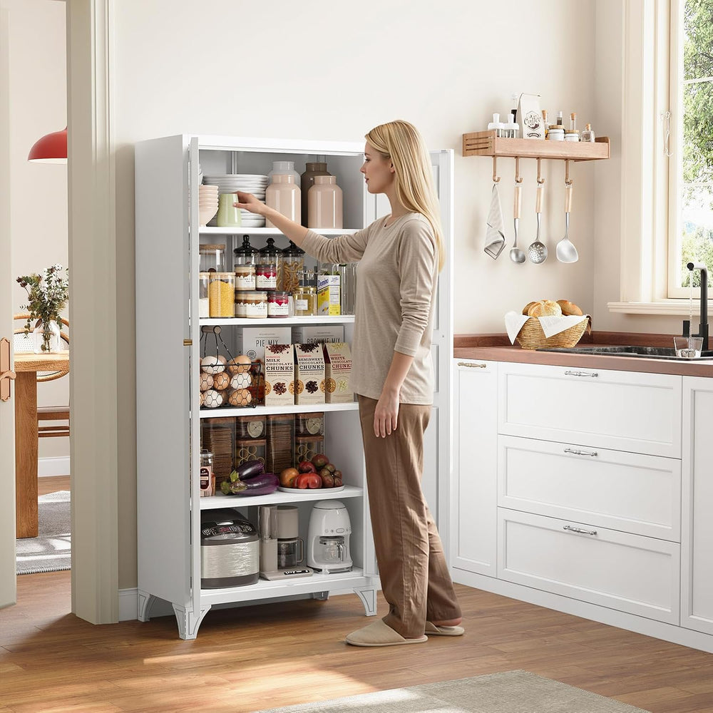 Yizosh Metal Storage Cabinet with 2 Doors and Adjustable Shelves - 61" W...