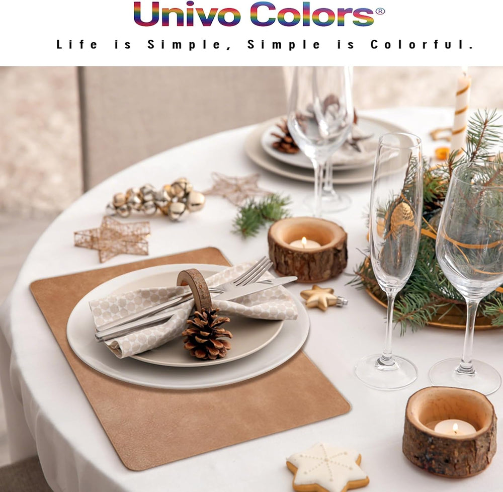 UnivoColors Placemats,Heat Resistant Placemats Set of 8 Washable 12x17 Inch,W...