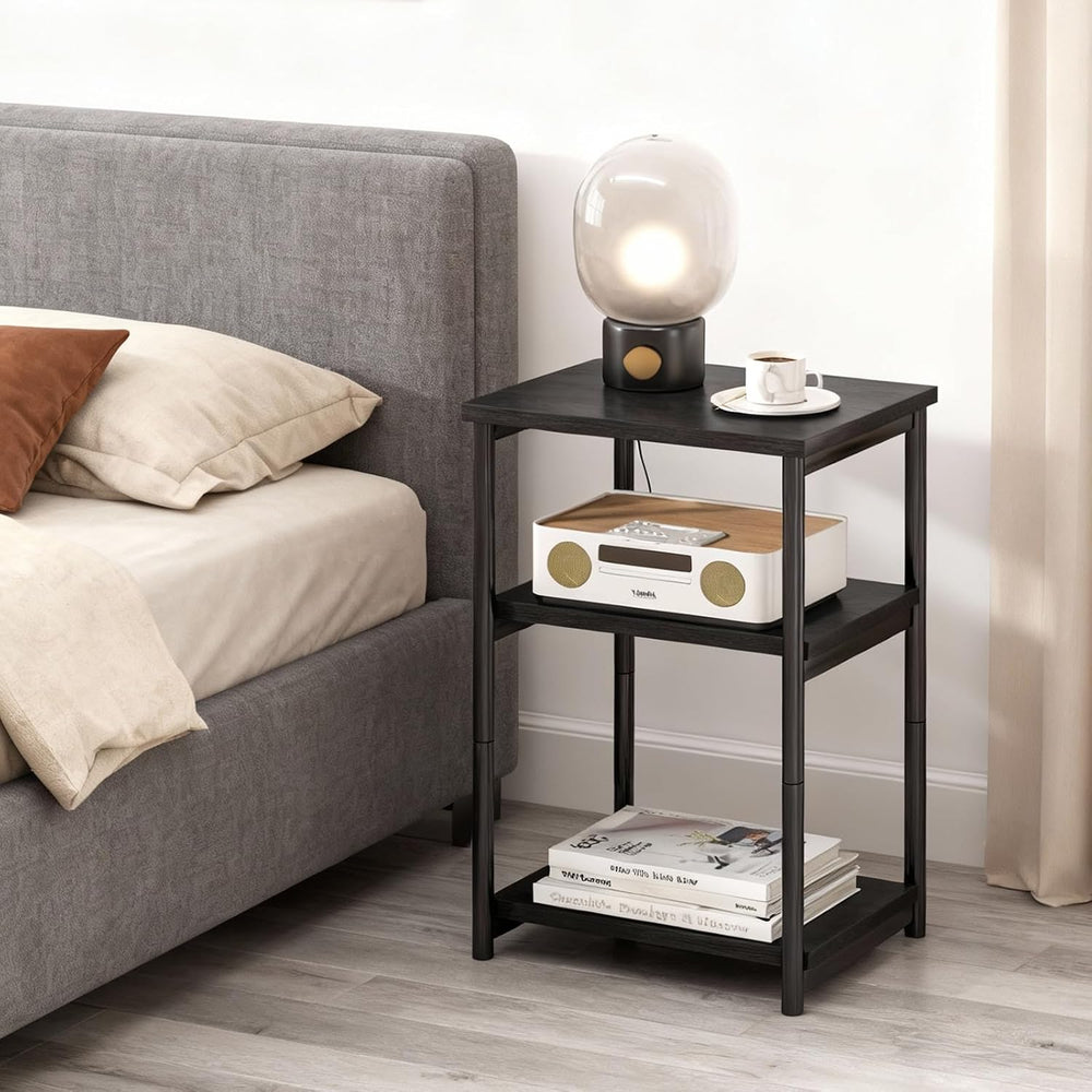 GarveeHome Narrow Side Table, Telephone Table, 3 Shelves, Bedside Table, Narr...