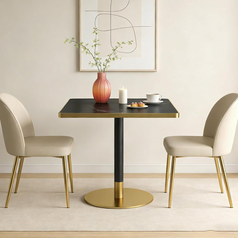 SSLine Square Dining Table for 2 Modern Luxury Marble Sintered Stone Kitchen ...