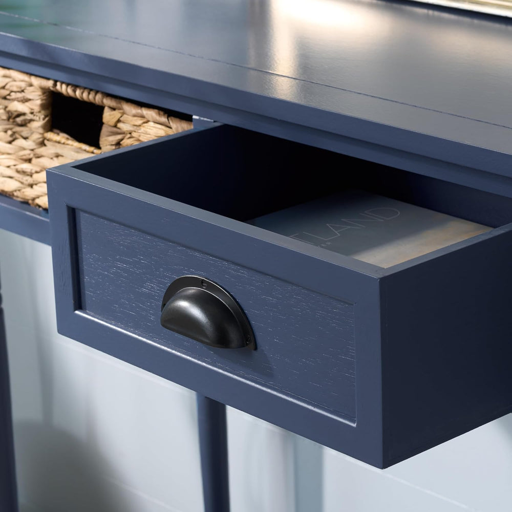 SAFAVIEH Home Collection - Christa Entryway Console Table, Blue Solid Wood 3-...