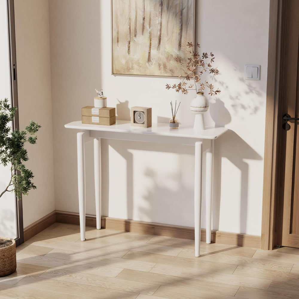 AQIMUELE Wood Console Table White Entryway Table, Thin Console Table, Sofa Ta...