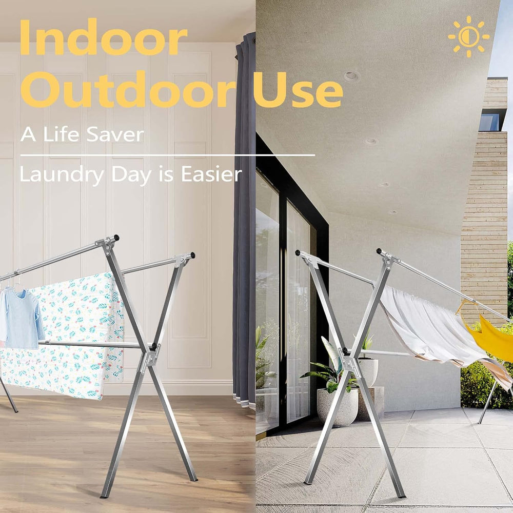 URYAN 95 Inches Clothes Drying Rack, Heavy Duty Stainless Steel Laundry Dryin...