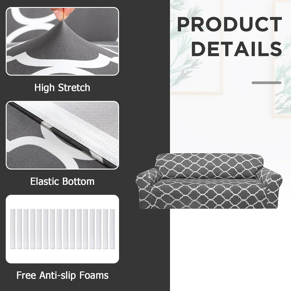 Peryiter 1 Pcs Dark Gray Couch and Loveseat Sofa Covers,1 Size