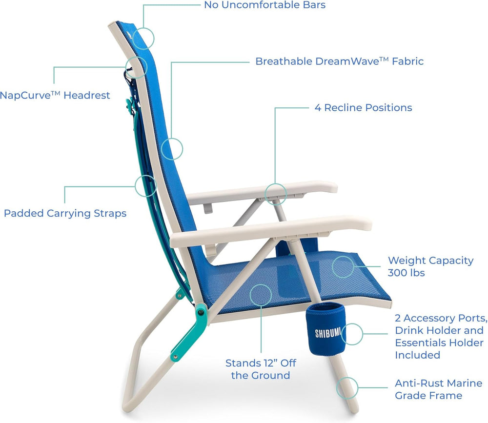 Shibumi Shade | Portable Beach Chair for Adults | Anti-Rust Marine Grade Fram...
