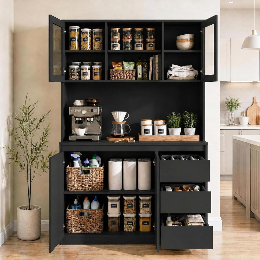 71" Kitchen Pantry Cabinet,Tall Storage Cabinet with Doors & Shelves...