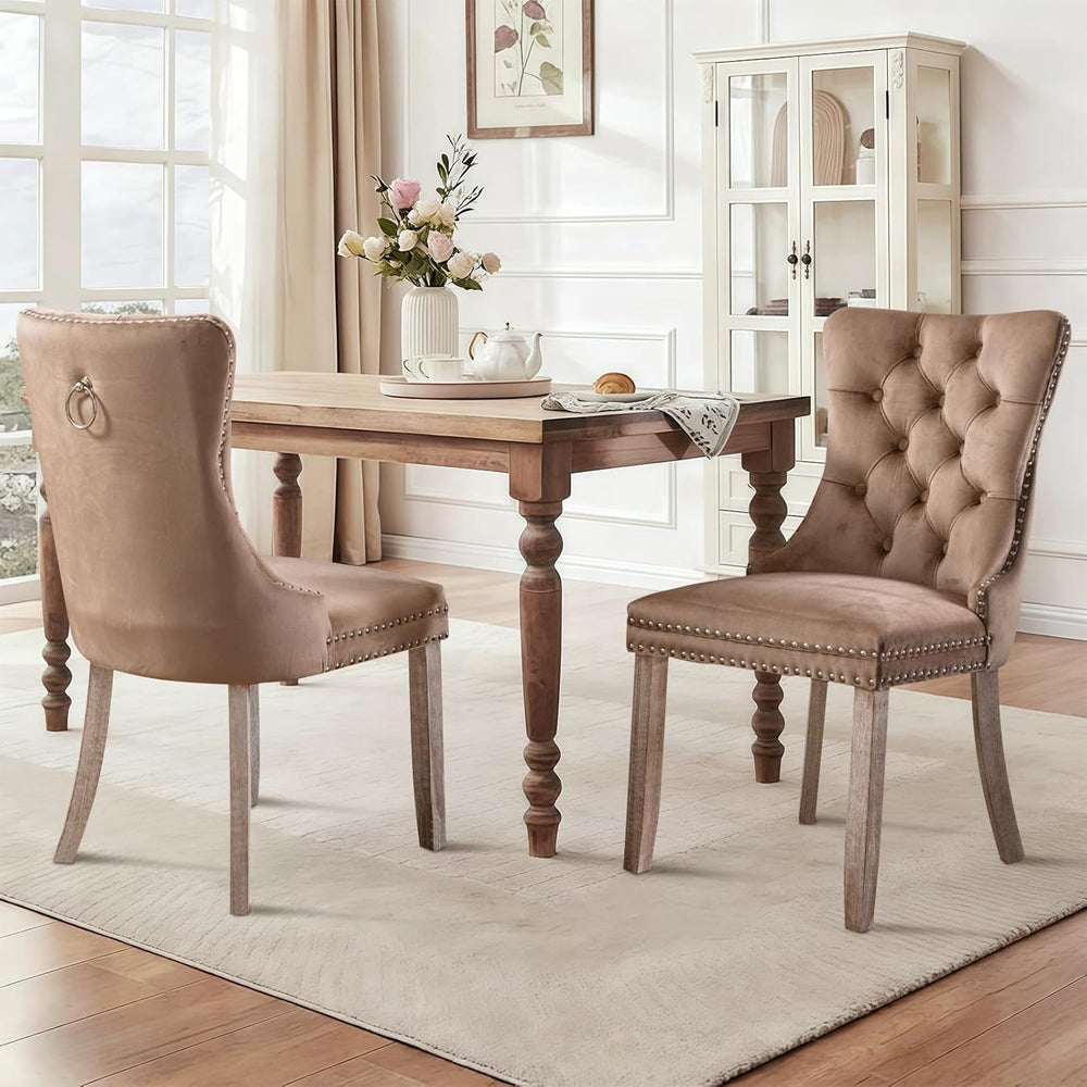 SoarFlash Velvet Dining Chairs Set of 4, Tall Back Side Chair, Modern Upholst...