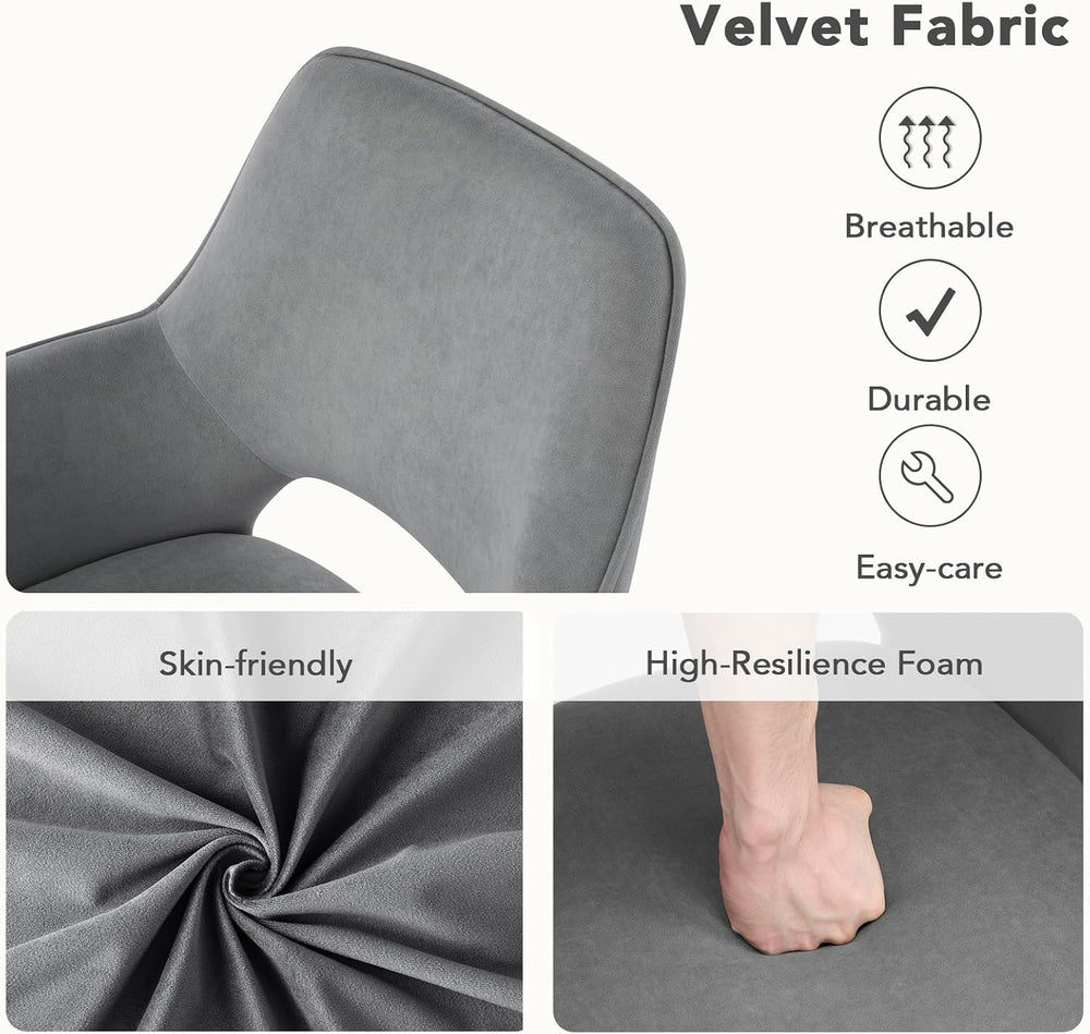 Furniliving Modern Swivel Dining Chairs Set of 2, Upholstered Chenille Dining...