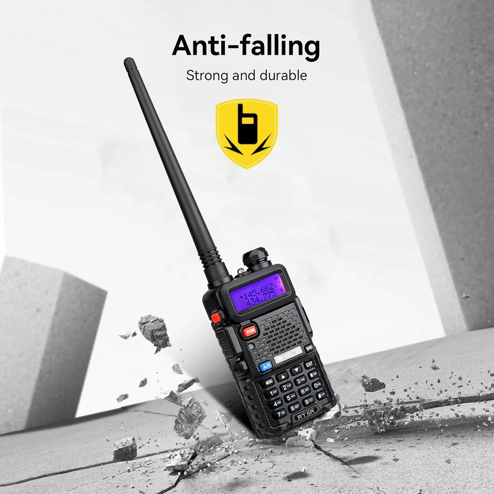Retevis RT-5R Dual Band Walkie Talkies Long Range with Shoulder Mic, 2 Pack