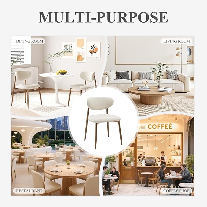 Dining Chairs Set of 6, Upholstered Dining Room Chairs with Metal Legs and An...